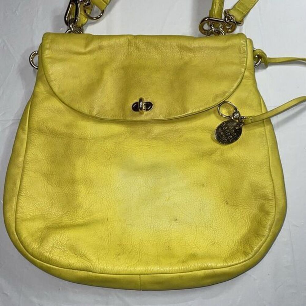 Henri Bendel‎ Bright Yellow Leather Crossbody Bag  Handbag 11"x11" - Picture 2 of 14